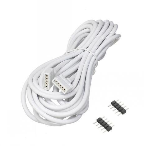 Electrical Equipments - led connector Extension Cable cord Wire 30CM 1M 5M 4 PIN 5 PIN + male to male needle for SMD 5050 3528 rgb RGBW LED Strip light - (500cm, RGB 4pin black)