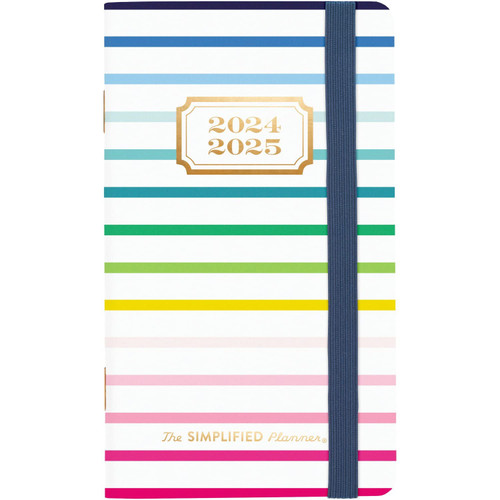 2024-2025 Pocket Calendar Simplified by Emily Ley for AT-A-GLANCE, 2 Year Monthly Planner, 3-1/2" x 6", Pocket Size, Happy Stripe (EL16-021-24)