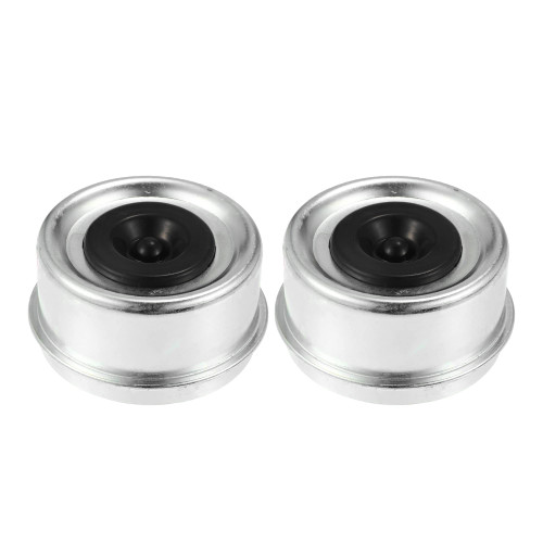 ACROPIX 2.44'' Trailer Axle Wheel Dust Cap Cup Trailer Bearing Dust Cap for Trailer Wheel Hubs Silver Tone - Pack of 2