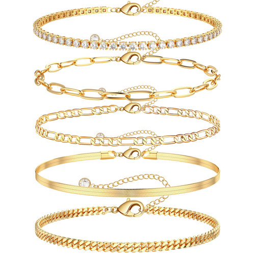 GMSOL Ankle Bracelets for Women 14k Gold Plated Waterproof Layered Cuban Figaro Link Chain Anklets Set Gold Herringbone Chain Anklets Jewelry Gift GMSOL Ankle Bracelets for Women 14k Gold Plated Waterproof Layered Cuban Figaro Link Chain Anklets Set Gold Herringbone Chain Anklets Jewelry Gift