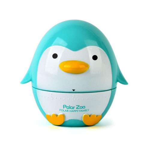 Belons Penguin Timer Manual Animal Mechanical Kitchen Timer 60 Minutes Countdown Timer Cooking Timer Alarm, Blue
