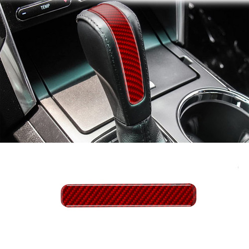 nuoozy Compatible with Gear Shift Knob Cover Trim Carbon Fiber Interior Accessory for 2011 2012 2013 2014 2015 2016 2017 2018 2019 Ford Explorer Red