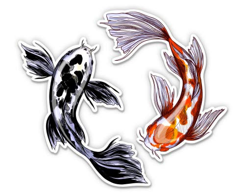 Koi Fish - 7" Vinyl Sticker - for Car Laptop I-Pad - Waterproof Decal
