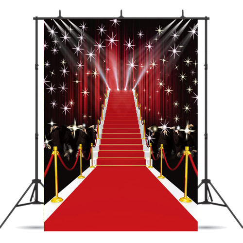 Dudaacvt 5x7ft Red Carpet Vinyl Photography Backdrop Hollywood Theme Party Decorations Photo Backdrops Birthday Party Backdrops Studio Prop D051