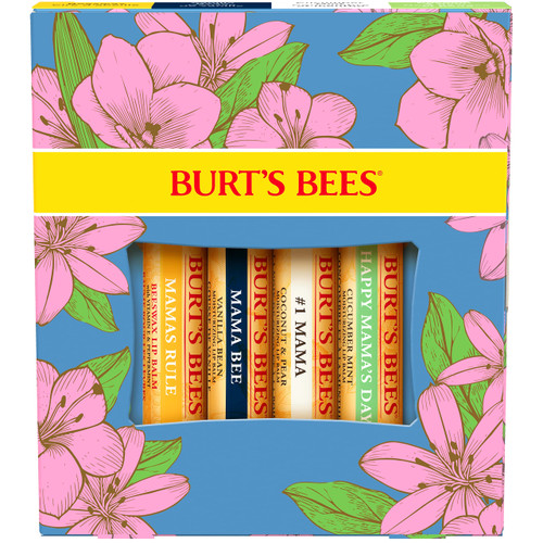 Burt's Bees Lip Balm Spring Gifts, Nourishing Lip Care for All Day Hydration, Balm Bouquet Set - Beeswax, Vanilla Bean, Cucumber Mint & Coconut and Pear, 4 Pack (Packaging May Vary)