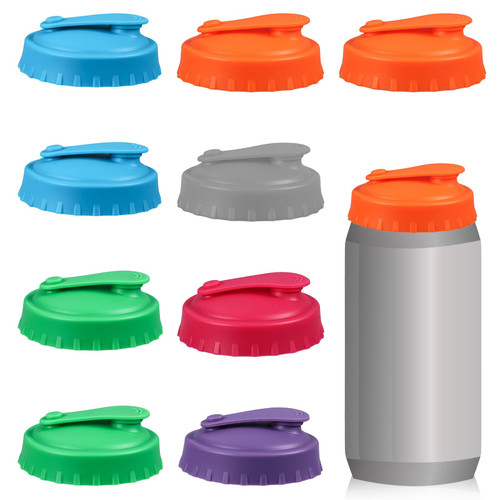 9pcs Soda Can Lid, Reusable Silicone Can Lid Covers Can Protector Lid Juice Can Lid Can Stopper for standard soda cans (Colorful)