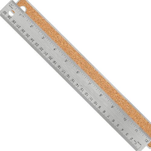Stainless Steel Metal Ruler:[1 Pieces 12 Inch] Stainless Steel Metal Ruler with Cork Backing Non-Slip Rulers with Inch and Centimeters Metal Ruler Drafting Office Tools Prevent Ink Leakage