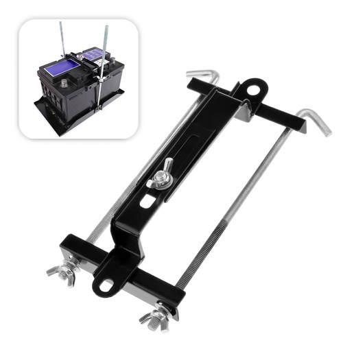 BEYPOVK Adjustable Battery Hold Down, Universal Crossbar Battery Hold Down Kit, Car Battery Fixing Holder Kit with J Bolt (Bolt Length 27cm/10.63inches)