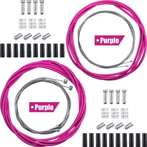 Universal Bicycle Transmission Line Bicycle Shift Derailleur Cable and Brake Cable Kit for Bicycle Mountain Road Bike Repair (Purple)
