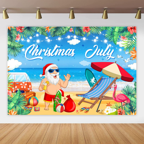Tropical Christmas in July Banner Backdrop Decorations, Hawaii Santa Beach Banner Backdrop Photography Hawaii Mele Kalikimaka Christmas Party Decorations Tropical Christmas in July Banner Backdrop Decorations, Hawaii Santa Beach Banner Backdrop Photography Hawaii Mele Kalikimaka Christmas Party Decorations