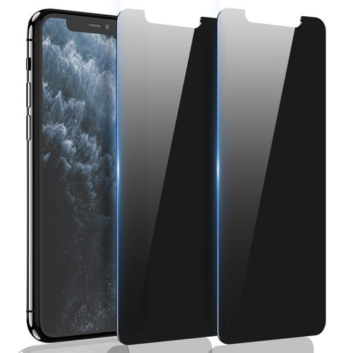 YMHML 2 Pack for iPhone 11 Pro Max/iPhone Xs Max Privacy Screen Protector, Upgrade Anti Spy Tempered Glass Privacy Screen for iPhone 11 Pro Max/Xs Max (6.5 Inch), Scratch Resistant Case Friendly
