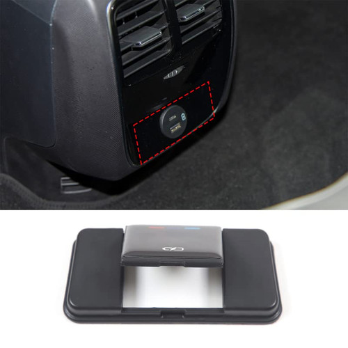 PIUGILH Car Rear Seat USB Port Protection Cover for Ford Mustang Mach-E 2021-2022 Interior Accessories