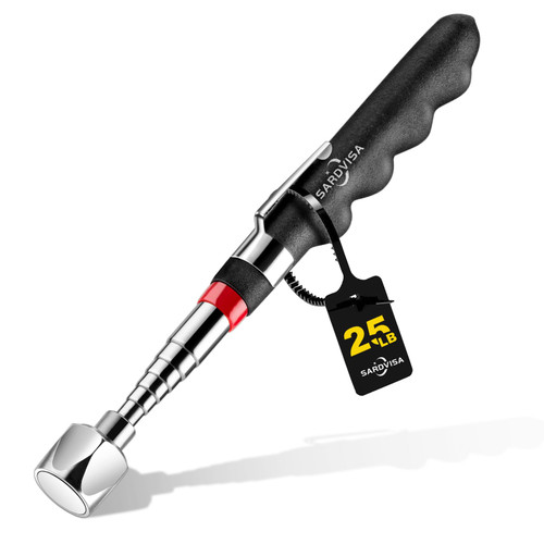 25Lb Telescoping Magnetic Pickup Tool, 30.7 Inches Extendable Magnetic Stick, Portable Magnetic Pen with Pocket Clip, Magnetic Wand Grabber for Picking up Bolts, Nuts, Screws