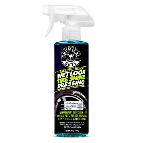 Chemical Guys TVD11816 Galactic Black Wet Look Tire Shine Dressing, for a Whole New Level of Shine and Depth of Black, Safe for Cars, Trucks, Motorcycles, RVs & More, 16 fl oz Chemical Guys TVD11816 Galactic Black Wet Look Tire Shine Dressing, for a Whole New Level of Shine and Depth of Black, Safe for Cars, Trucks, Motorcycles, RVs & More, 16 fl oz