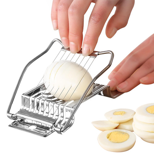 2 Packs Egg Slicer Stainless Steel Wire Egg Cutter Heavy Duty Metal Slicer for Hard Boiled Eggs,Strawberry, Soft Fruit, Mushroom