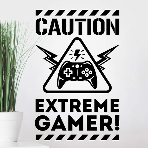 Caution extreme gamer wall sticker boys bedroom decor gaming wall art kids room decorations stickers teen gamers boy posters boy decal teenage decoration vinyl home mural funny game rooms design black Caution extreme gamer wall sticker boys bedroom decor gaming wall art kids room decorations stickers teen gamers boy posters boy decal teenage decoration vinyl home mural funny game rooms design black