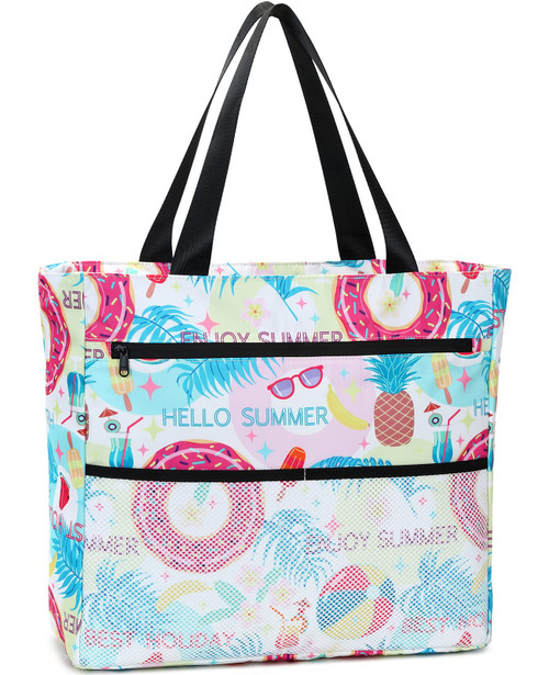 JIANYA Beach Bag, Beach Tote Bag for Women Waterproof Pool Bag with Zipper Sandproof Tote Bag with Wet Pocket for Summer Gym Travel JIANYA Beach Bag, Beach Tote Bag for Women Waterproof Pool Bag with Zipper Sandproof Tote Bag with Wet Pocket for Summer Gym Travel