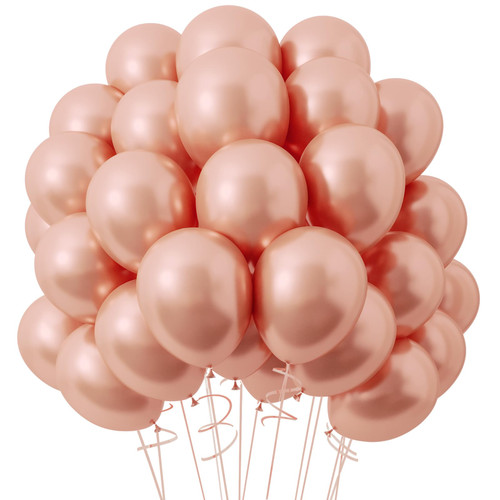 RUBFAC 120pcs Rose Gold Balloons 12 Inches Latex Balloons, Pearl Rose Gold Balloons for Birthday Baby Shower Graduation Anniversary Wedding Party Supplies Garland Arch Decoration RUBFAC 120pcs Rose Gold Balloons 12 Inches Latex Balloons, Pearl Rose Gold Balloons for Birthday Baby Shower Graduation Anniversary Wedding Party Supplies Garland Arch Decoration