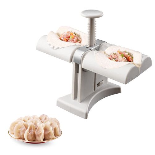 Dumpling Maker, Automatic Empanada Maker, Household Double Head Automatic Dumpling Maker Mould, Wrap Two at a Time, Safety PP & Stainless Steel Dumpling Maker Press, Make Dumplings Empanadas Quickly