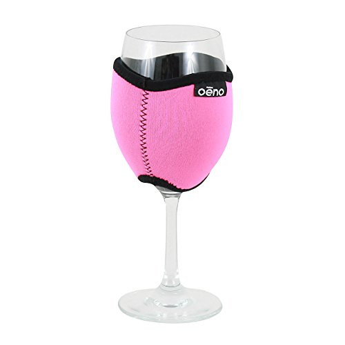 Oenophilia Vino Hug Neoprene Wine Glass Sleeve, Pink