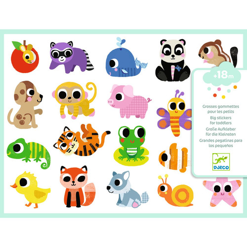 DJECO Babies Animal Stickers Balloons Unisex-Children, Multi-Coloured (39084)