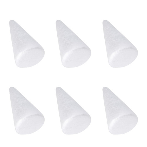 Happyyami Craft Foam Cones 6pcs 24.5cm Christmas Craft Foam Cone Christmas Tree Polystyrene Foam Disc Foam Cone White Polystyrene Foam Cone DIY Modeling Christmas Tree Decoration Christmas Tree Cones