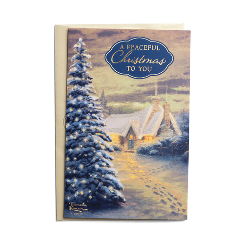 DaySpring - Thomas Kinkade - A Peaceful Christmas to You - 18 Christmas Boxed Cards, KJV (J3387)