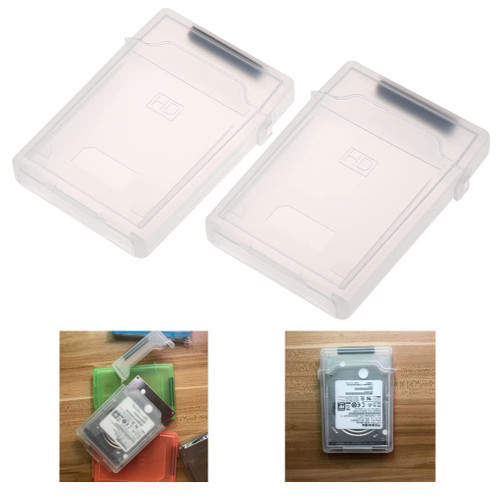 Wusteg 2 Pcs 2.5 Inches Hard Drive Disk Protective Box Portable Hard Drive Storage Case SSD Protection Storage Box Anti-Shock Proof Case for Solid State Disk