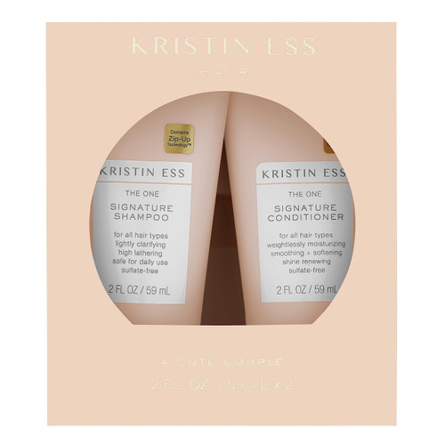 Kristin Ess Signature Travel Size Salon Shampoo and Conditioner Set for Moisture, Softness + Shine - Anti Frizz + Lightly Clarifying - Sulfate Free, Vegan + Safe for Color Treated Hair - 2 Fl. Oz. Kristin Ess Signature Travel Size Salon Shampoo and Conditioner Set for Moisture, Softness + Shine - Anti Frizz + Lightly Clarifying - Sulfate Free, Vegan + Safe for Color Treated Hair - 2 Fl. Oz.