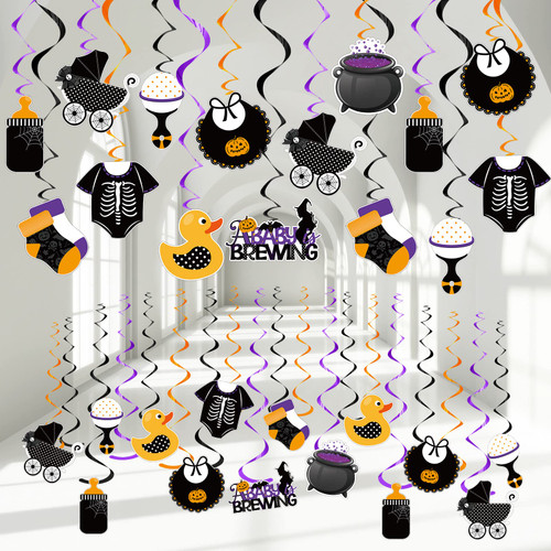 54 Pieces A Baby is Brewing Baby Shower Hanging Swirls and Cutouts Halloween Baby Brewing Decorations Halloween Baby Shower Streamers for Indoor Outdoor Halloween Gender Reveal Party Favors Supplies 54 Pieces A Baby is Brewing Baby Shower Hanging Swirls and Cutouts Halloween Baby Brewing Decorations Halloween Baby Shower Streamers for Indoor Outdoor Halloween Gender Reveal Party Favors Supplies