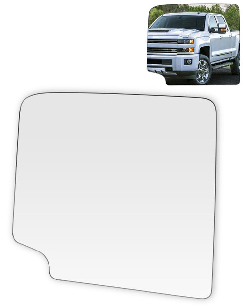 SCITOO Upper Flat Towing Mirror Glass Replacement with Left Driver Side Mirror Lens Compatible with 1988-1998 For Chevy/For GMC C1500/K1500 1988-2000 For Chevy/For GMC C2500/K2500/K3500