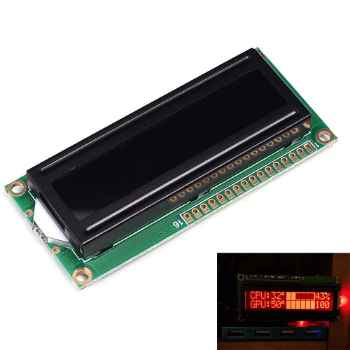 is 5V 1602A Screen LCD 16x2 Red Character Dot LCD Matrix 1602 Red LCD Display Module Black Background Parallel Port e_goto Store