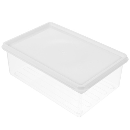 Unomor Plastic Bacon Box Clear Deli Meat Cheese Saver Airtight Food Storage Containers with Lid for Refrigerator Cabinet Pantry 1200ml