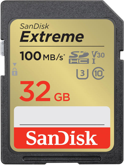 SanDisk 32GB Extreme PRO SDHC UHS-I Memory Card - C10, U3, V30, 4K UHD, SD Card - SDSDXXO-032G-GN4IN