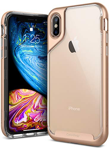Caseology [Skyfall Series] iPhone Xs/iPhone X Case - [Clear Back/Premium Finish/AirSpace] - Gold