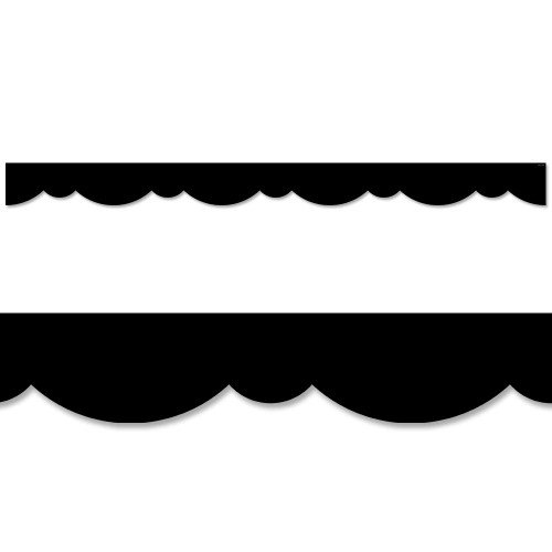 CTP Black Stylish Scallops EZ Border Bulletin Board Border for Classroom (Creative Teaching Press 10457), White, 48 ft per Package