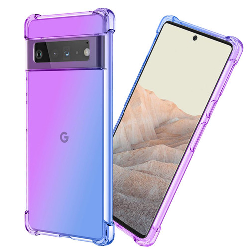 DFTCVBN Phone Case for Pixel 8 Pro Case, Google 8 Pro Case, Clear Cute Colorful Gradient Slim Phone Cover TPU Back Shockproof Protective Cases for Google Pixel 8 Pro Purple/Blue