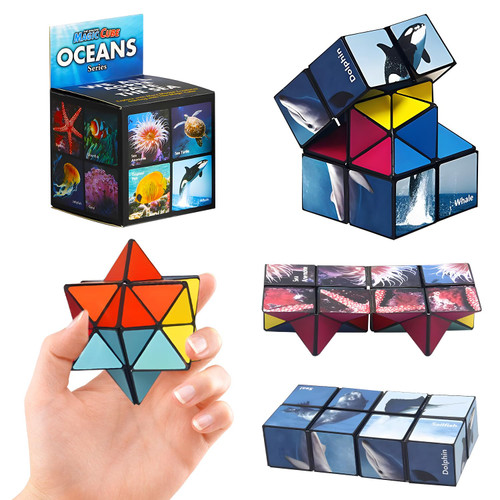 Star Cube Magic Cube 2 in 1 Set, Ocean Yoshimoto Cube Infinity Magic 3D Puzzle Cubes, Brain Development Puzzle Games for Children and Adults