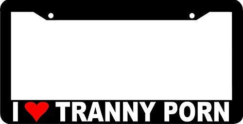 Hopes's License Plate Frame Funny Humor, Slim Aluminum Personalized License Plate Cover Novelty Car Plate Frame Car Tag Frame - I Love Tranny Porn Prank Rude