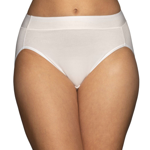 Vanity Fair womens Beyond Comfort Hi Cut Panties Underwear, Modal - White, 9 US