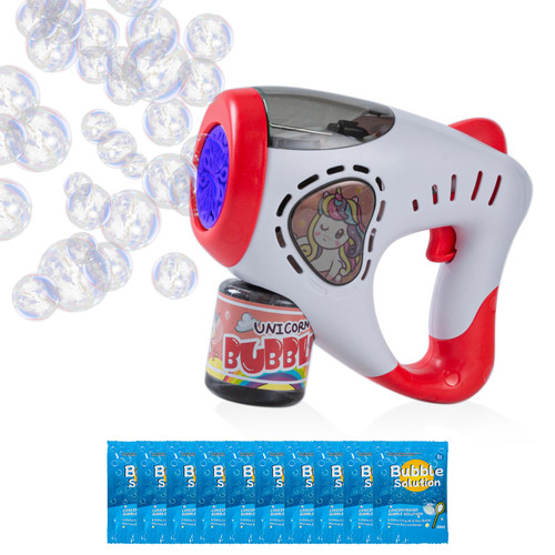 Bubble Gun - Bubble Machine for Kids, Leak-Proof Automatic Bubble Blower with Bubble Refill Solutions, 10 Hole Wands Bubble Maker for Toddlers, Birthday Gift, Wedding, Party
