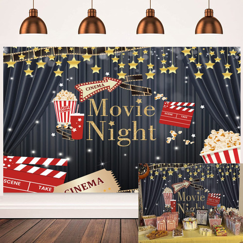 Cinema Movie Night Backdrop Black Movie Night Theme Photography Background Awards Party Adult Kids Birthday Decorations Photoshoot Props 7x5FT Cinema Movie Night Backdrop Black Movie Night Theme Photography Background Awards Party Adult Kids Birthday Decorations Photoshoot Props 7x5FT