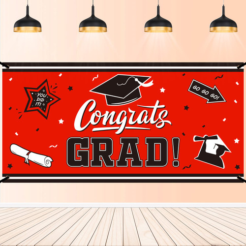 Graduation Backdrop Banner Red Large Congrats Grad Party Supplies Decorations Photography Background for 2023 Graduation Party Graduation Backdrop Banner Red Large Congrats Grad Party Supplies Decorations Photography Background for 2023 Graduation Party