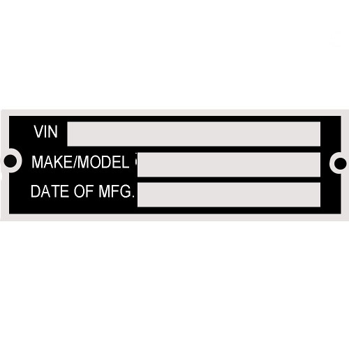 Beyondcity VIN Serial ID TAG Plate Data Blank CAR Truck HOT Rod Equipment Trailer MakeMode