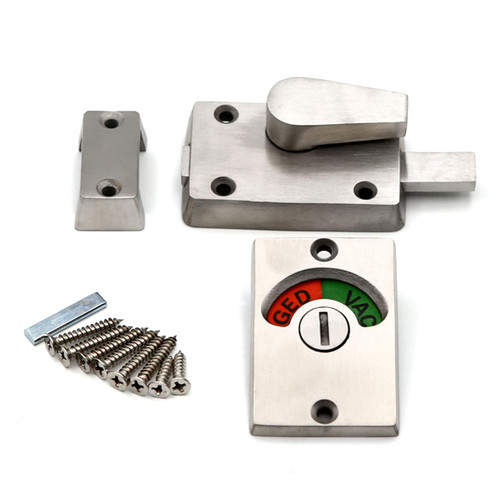 Vacant Occupied Bathroom Lock, Zinc Alloy Latch Indicating Lock Bathroom Door Privacy Lock Indicator Bolt Vacant/Engaged Bathroom WC Public Restroom Toilet Privacy Partition Door Lock Latch