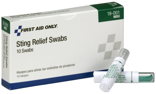 Pac-Kit by First Aid Only 19-001 Sting Relief Swab (Box of 10)