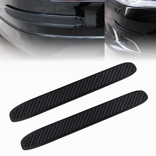 2 Pieces Bumper Protector Trim, BetterJonny Universal Carbon Fiber Car Corner Bumper Guard Anti-Scratch Car Front Rear Corner Bumper Guard Protector Car Bumper Anti Collision Strips for Most Car