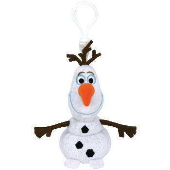 Ty Frozen Olaf The Snowman 4" Beanie Baby Key Clip