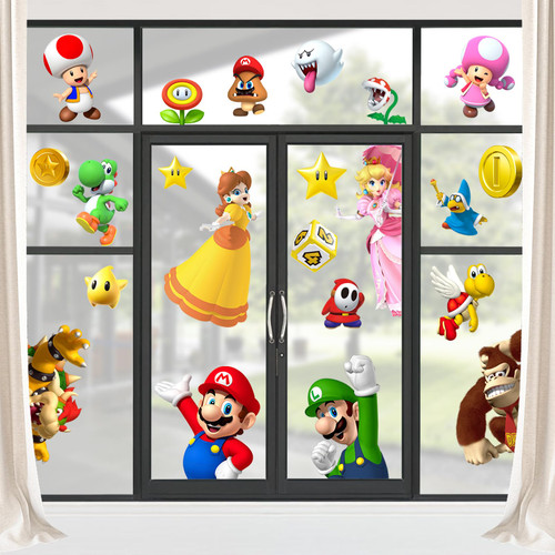 Super Bros Party Decorations,9 Sheet Super Bros Window Clings Stickers Decorations Double Sides Super Bros Window Stickers for Super Bros Party Decorations Supplies Super Bros Party Decorations,9 Sheet Super Bros Window Clings Stickers Decorations Double Sides Super Bros Window Stickers for Super Bros Party Decorations Supplies