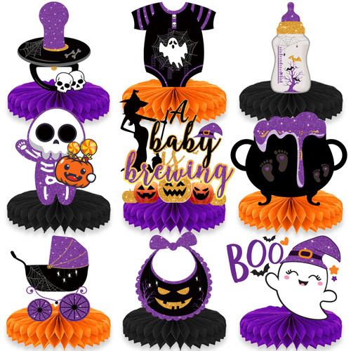 Halloween Baby Shower Decorations Boy A Baby is Brewing Baby Shower Decorations Halloween Baby Shower Centerpieces for Halloween Baby Shower Party Decorations, 9pcs Halloween Baby Shower Decorations Boy A Baby is Brewing Baby Shower Decorations Halloween Baby Shower Centerpieces for Halloween Baby Shower Party Decorations, 9pcs